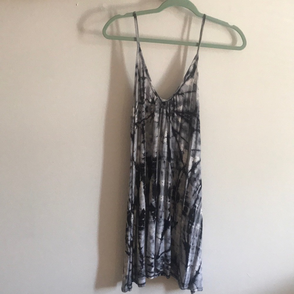 Black and white tie dye beach dress